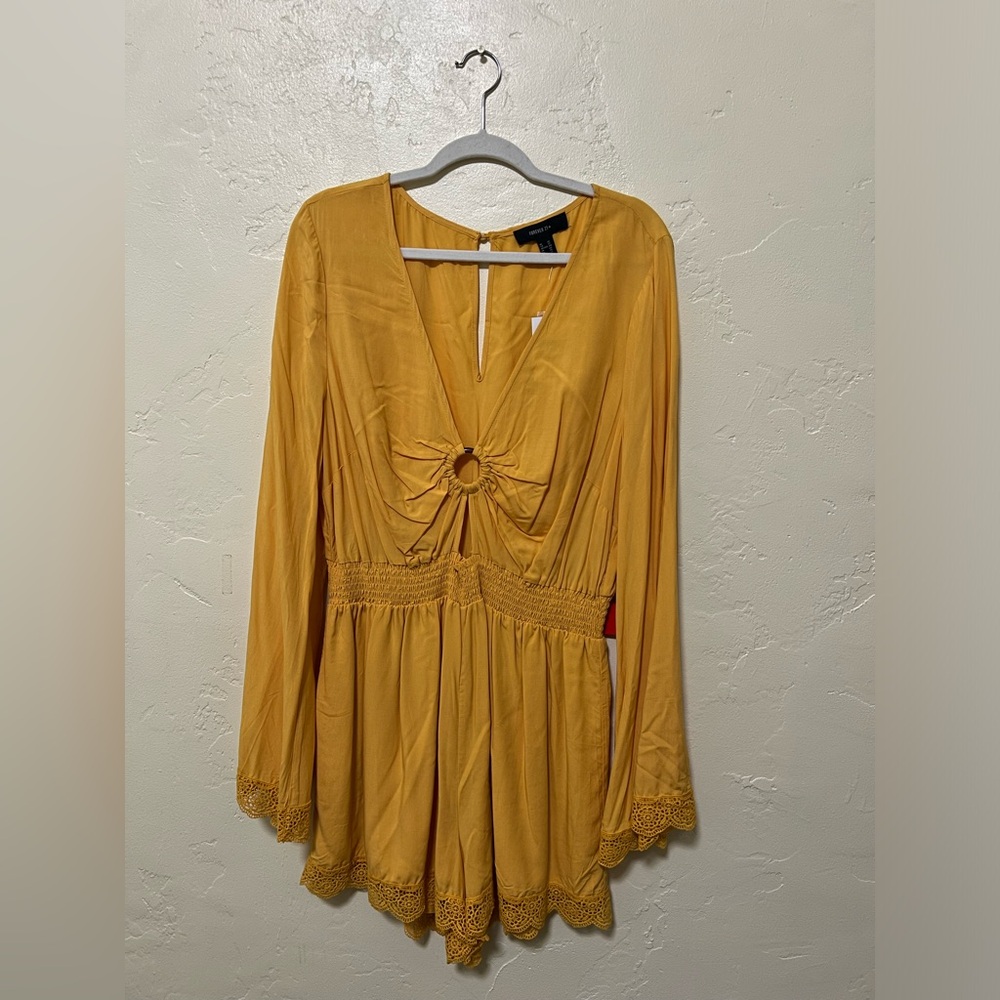 Forever 21 Yellow Boho Romper/ Trail Blazing Collection, SIZE 2X
